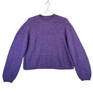 Banana Republic Luxe Wool Blend Ribbed Sweater Lilac Purple Large Capsule Luxury